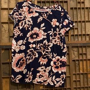 Loft Vintage Soft Floral Patterned navy T-shirt